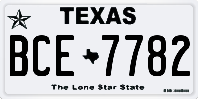TX license plate BCE7782