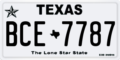 TX license plate BCE7787