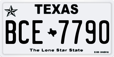 TX license plate BCE7790