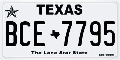 TX license plate BCE7795