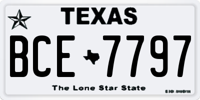 TX license plate BCE7797
