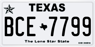 TX license plate BCE7799