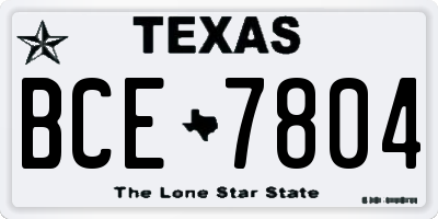 TX license plate BCE7804