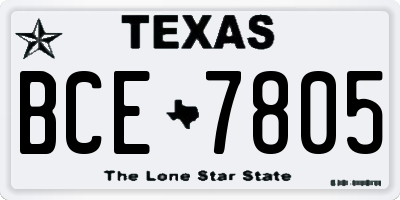 TX license plate BCE7805