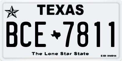 TX license plate BCE7811
