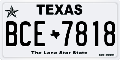TX license plate BCE7818