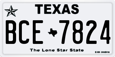 TX license plate BCE7824