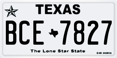 TX license plate BCE7827