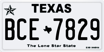 TX license plate BCE7829