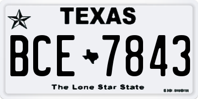 TX license plate BCE7843
