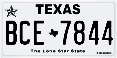 TX license plate BCE7844
