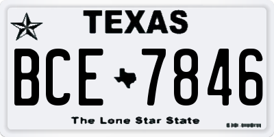 TX license plate BCE7846
