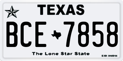 TX license plate BCE7858