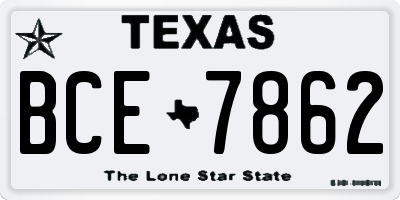 TX license plate BCE7862