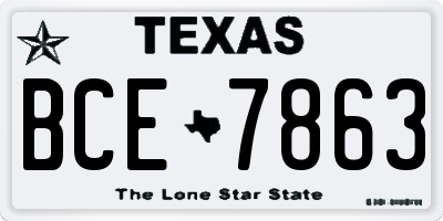 TX license plate BCE7863