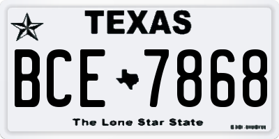TX license plate BCE7868
