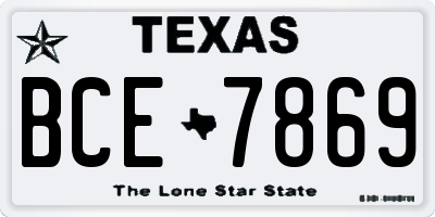 TX license plate BCE7869