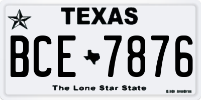 TX license plate BCE7876