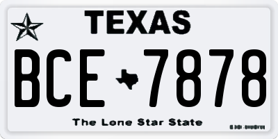 TX license plate BCE7878