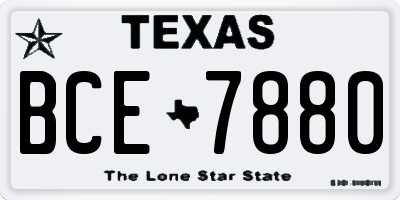 TX license plate BCE7880