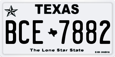 TX license plate BCE7882