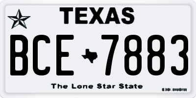 TX license plate BCE7883