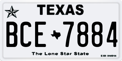 TX license plate BCE7884
