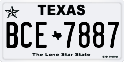 TX license plate BCE7887