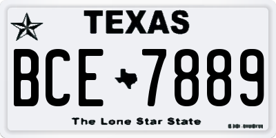 TX license plate BCE7889