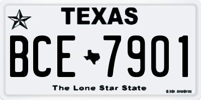TX license plate BCE7901