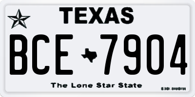 TX license plate BCE7904