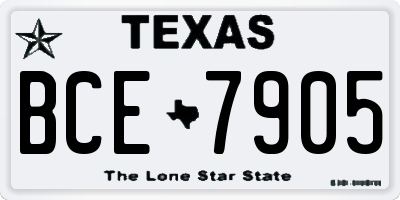 TX license plate BCE7905