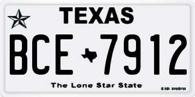 TX license plate BCE7912