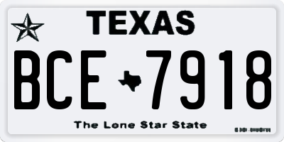 TX license plate BCE7918