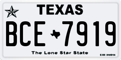 TX license plate BCE7919
