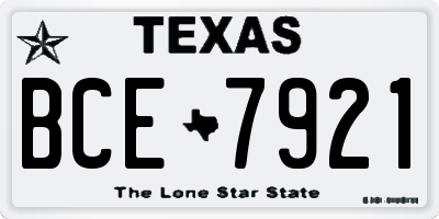 TX license plate BCE7921