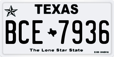 TX license plate BCE7936