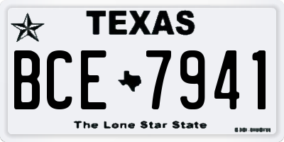 TX license plate BCE7941