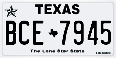 TX license plate BCE7945
