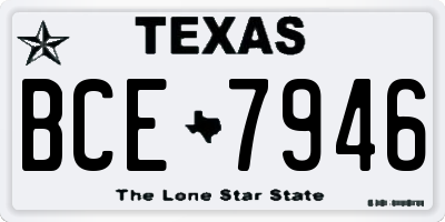 TX license plate BCE7946