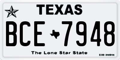 TX license plate BCE7948