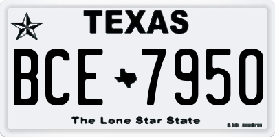 TX license plate BCE7950