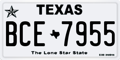 TX license plate BCE7955