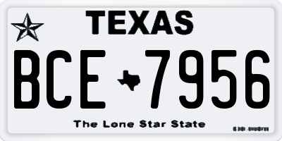 TX license plate BCE7956