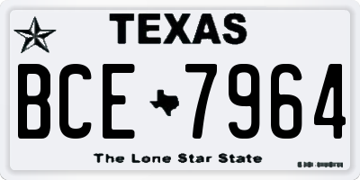 TX license plate BCE7964