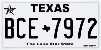 TX license plate BCE7972