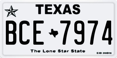 TX license plate BCE7974