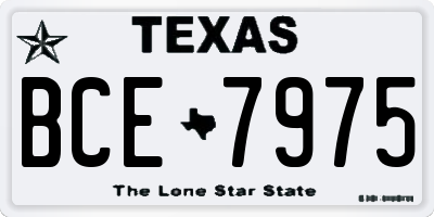 TX license plate BCE7975