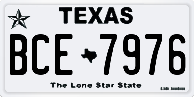 TX license plate BCE7976