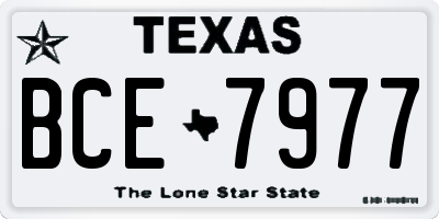 TX license plate BCE7977